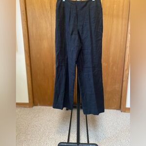 Talbots Petites Fresh Linen Lined Wide Lleg Dress Pants Side  ZIp Sz 6